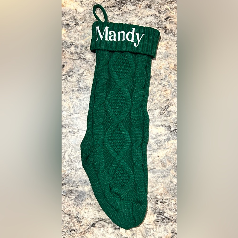Green Knit Christmas Stocking
